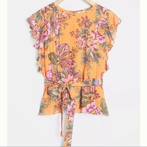 Anthropologie Farm Rio Adonia Pintucked Blouse